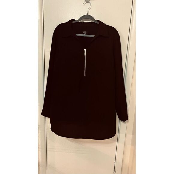 Jones New York Black Half Zip Blouse Womens SZ XL - Picture 3 of 11